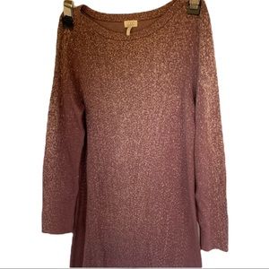 LOGO by Lori Goldstein Sweater Dress Dotted Rose L